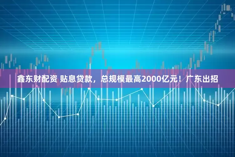 鑫东财配资 贴息贷款，总规模最高2000亿元！广东出招